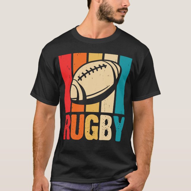 Rugby Sport Lover - Rugby Player Team Coach Retro T-Shirt (Front)