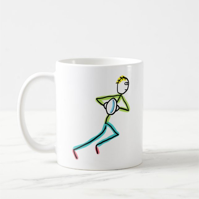 Rugby Stickman Coffee Mug (Left)