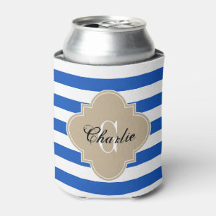 rugby Stripe Khaki Can Cooler