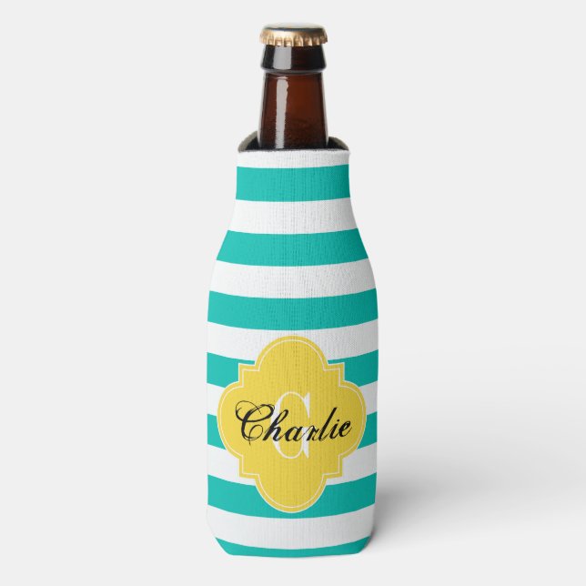 Rugby Stripe Pineapple Bottle Cooler (Bottle Front)