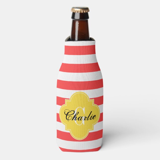 Rugby Stripe Pineapple Bottle Cooler (Bottle Front)