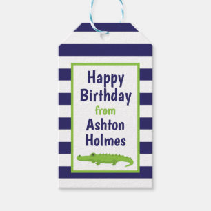 Rugby Stripes Alligator Personalised Gift Tags