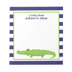 Rugby Stripes Alligator Personalised Notepad