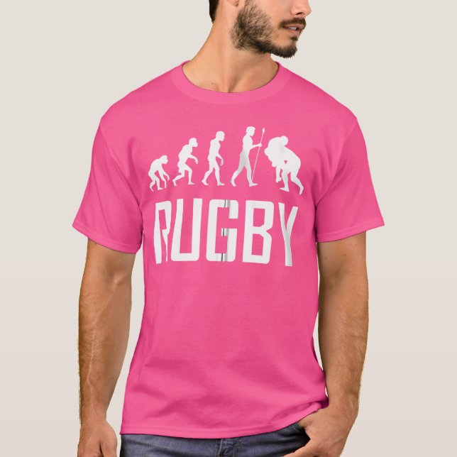 Rugby Tackle Evolution Funny Rugby T-Shirt (Front)