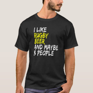Rugby Team Motif Rugby Trainer I like Beer & Rugby T-Shirt