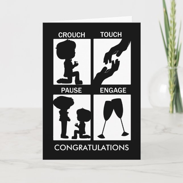 Rugby Themed Congratulations Gay Engagement Card (Front)