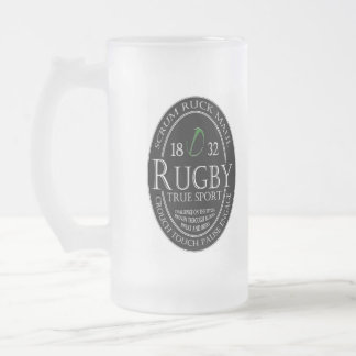 Rugby True Sport (jbRUGBY) Frosted Glass Beer Mug