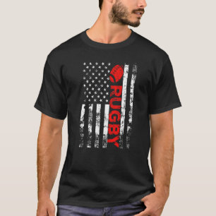 Rugby Vintage Usa American Sport Flag T-Shirt