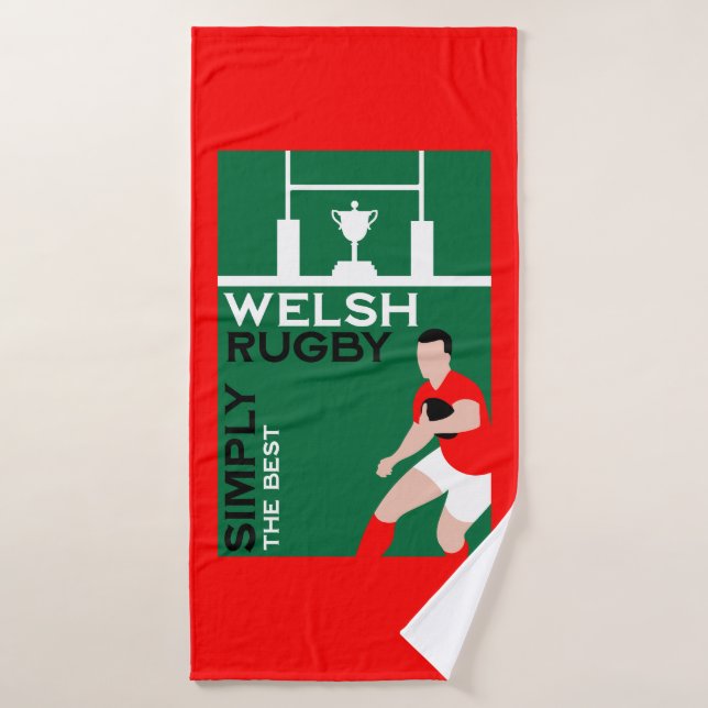 Rugby Wales Fan Art Bath Towel (Bath Towel)