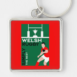 Rugby Wales Fan Art Key Ring