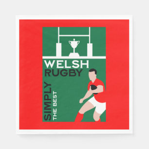 Rugby Wales Fan Art Napkin