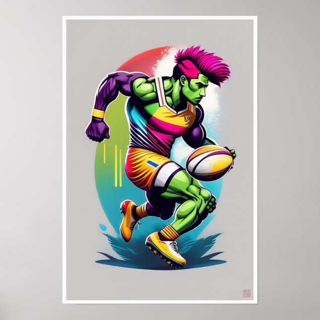Rugby Warrior Art Print (Front)