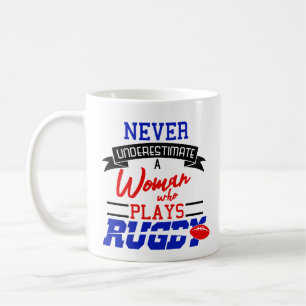 Rugby Woman Never Underestimate Player Coffee Mug