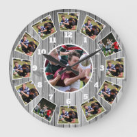 Rugby Wooden Effect Personalise Photo Collage