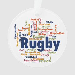 Rugby Word Cloud Ornament