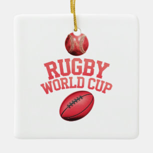 Rugby World Cup Logo with Incorrect Ball Placement Ceramic Ornament