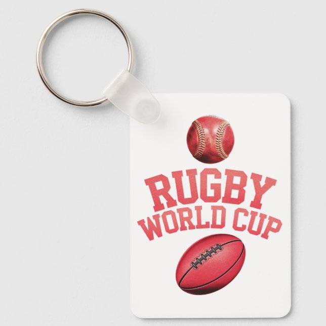 Rugby World Cup Logo with Incorrect Ball Placement Key Ring (Front)