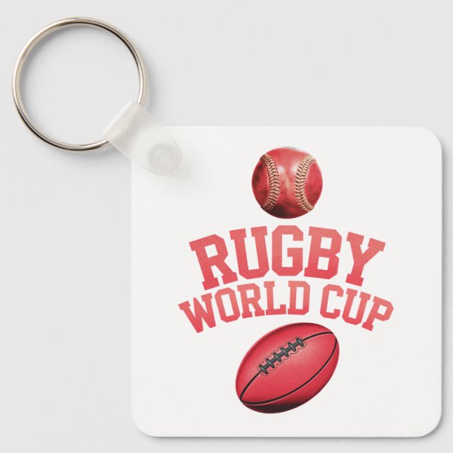 Rugby World Cup Logo with Incorrect Ball Placement Key Ring (Front)