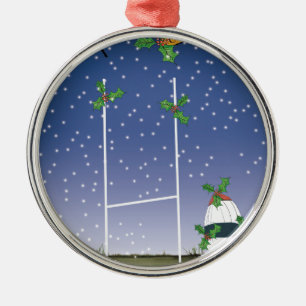 rugby xmas metal tree decoration