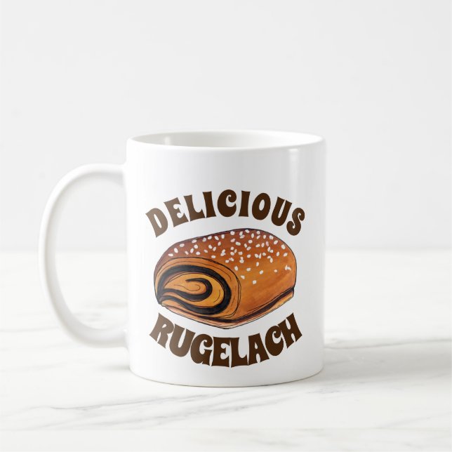 Rugelach Jewish Polish Crescent Roll Pastry Bakery Coffee Mug (Left)