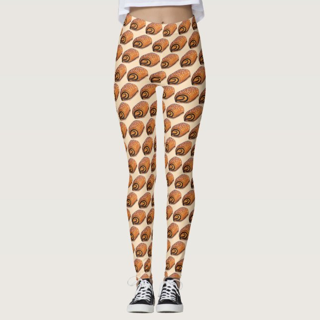 Rugelach Jewish Polish Crescent Roll Pastry Food Leggings (Front)