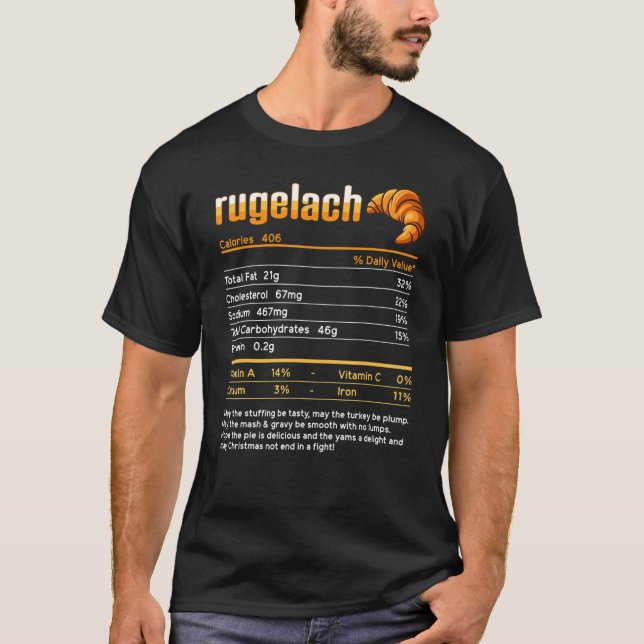 Rugelach Nutrition Facts Thanksgiving Family Match T-Shirt (Front)