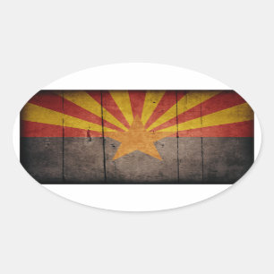 Rugged Arizona Flag Oval Sticker