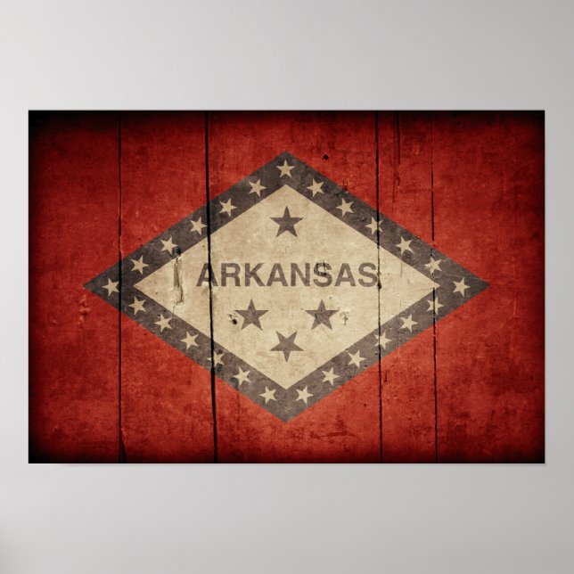Rugged Arkansas Flag Poster (Front)