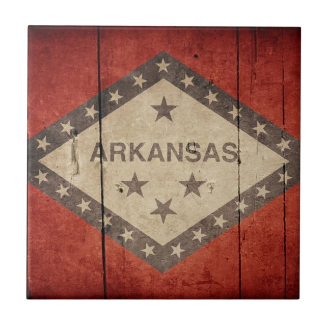 Rugged Arkansas Flag Tile (Front)