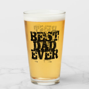 Rugged Best Dad Ever Frosted Glass Beer Mug