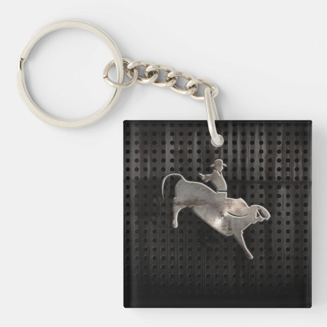 Rugged Bull Rider Key Ring (Front)