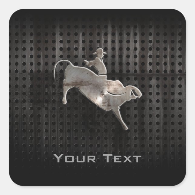 Rugged Bull Rider Square Sticker (Front)