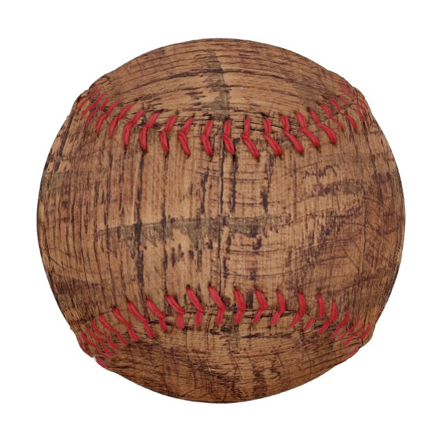 Rugged Chestnut Oak Wood Grain Look Baseball (Front)