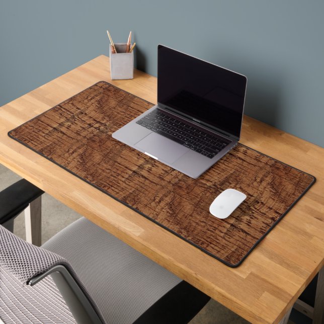 Rugged Chestnut Oak Wood Grain Look Desk Mat (Office 2)