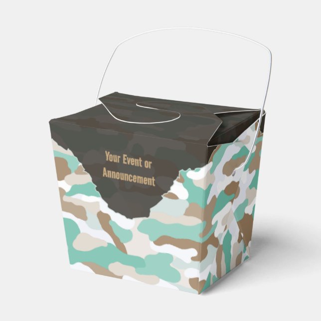 Rugged Coastal Camouflage Personalised Favour Box (Front Side)