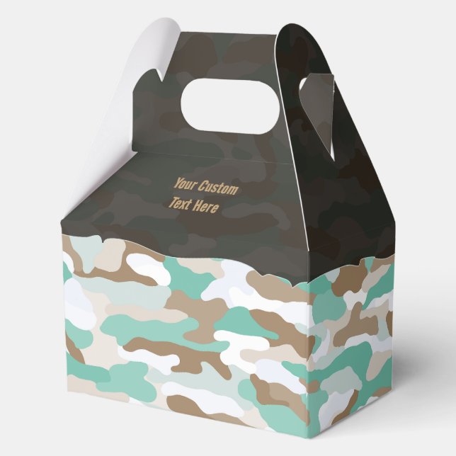 Rugged Coastal Camouflage Personalised Favour Boxe Favour Box (Back)