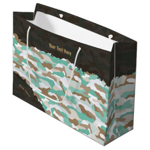 Rugged Coastal Camouflage Personalised Large Gift Bag