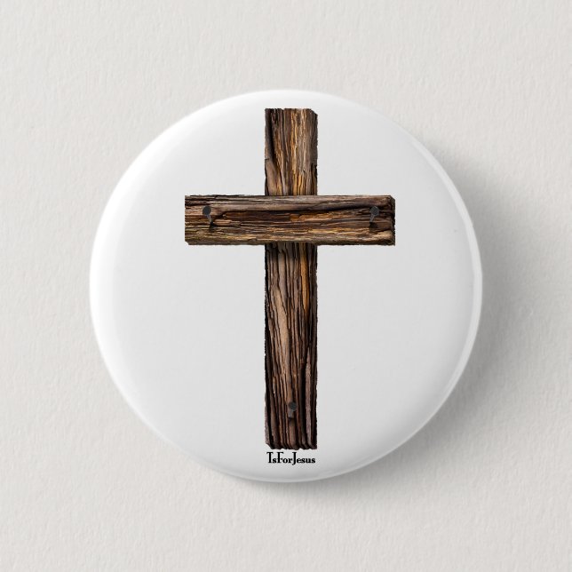 Rugged Cross 6 Cm Round Badge (Front)
