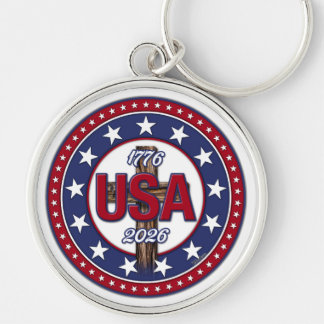 Rugged Cross USA 1776-2026 Key Ring