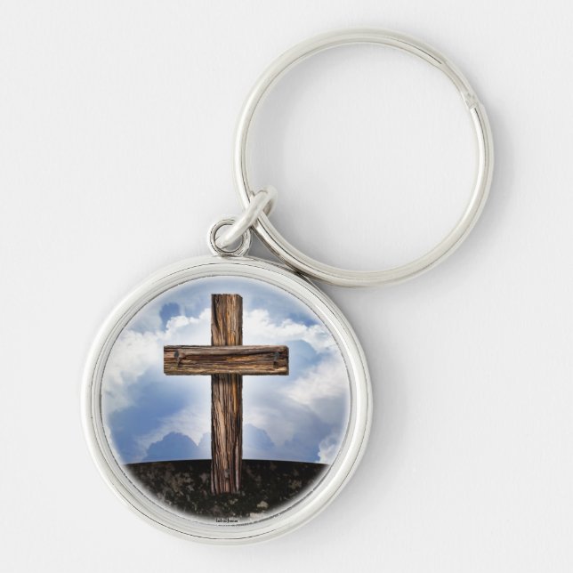 Rugged Cross with Sky Key Ring (Front)