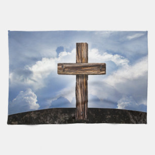 Rugged Cross with Sky Tea Towel