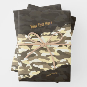 Rugged Desert Camouflage Personalised Wrapping Paper Sheet