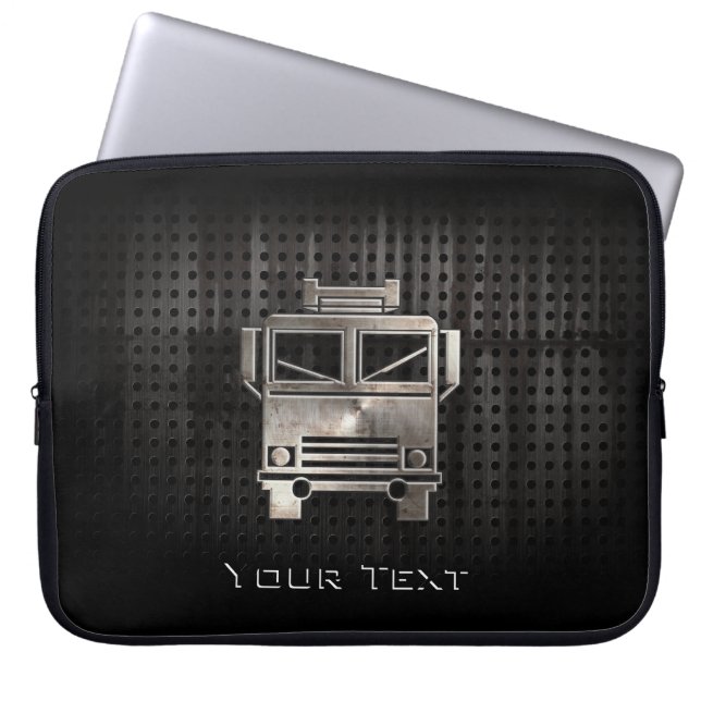 Rugged Fire Truck Laptop Sleeve (Front)