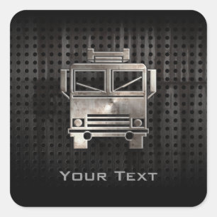 Rugged Fire Truck Square Sticker