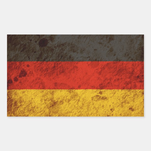 Rugged German Flag Rectangular Sticker (Front)