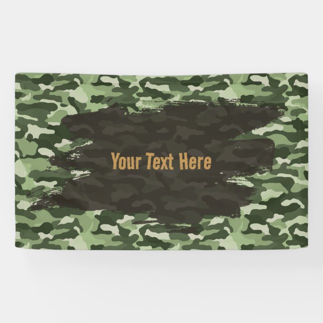 Rugged Green Camouflage Personalised Banner (Horizontal)