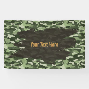 Rugged Green Camouflage Personalized Banner