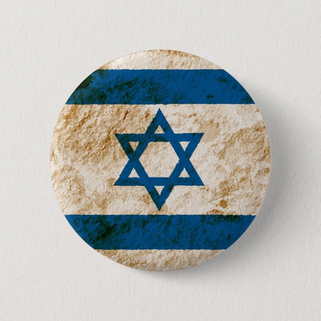 Rugged Israeli Flag 6 Cm Round Badge (Front)