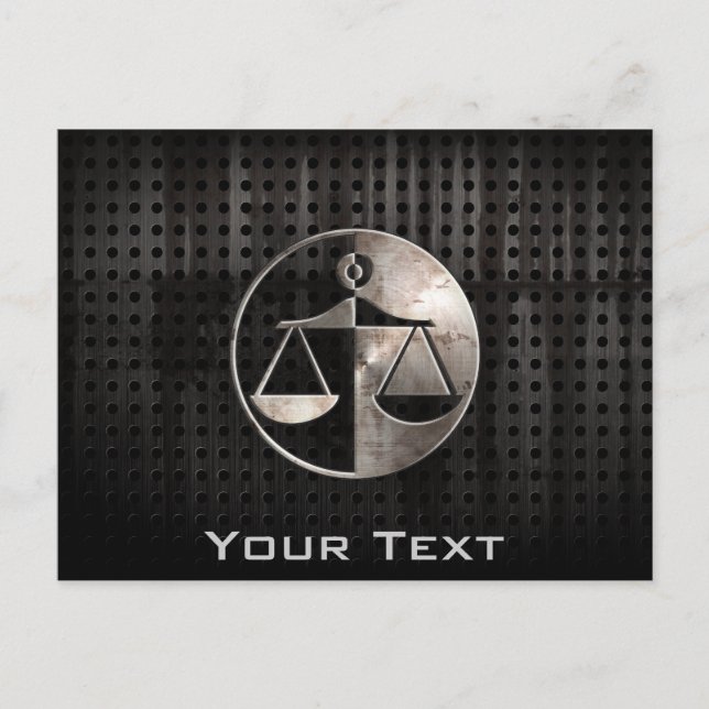 Rugged Justice Scales Postcard (Front)