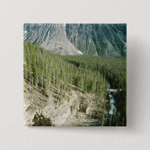 Rugged landscape in Banff National Park, Canada 15 Cm Square Badge